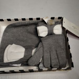 Kate Spade boxed hat and glove set